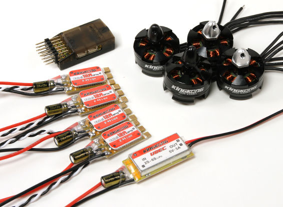 KingKong Force 200 Quadcopter System with CC3D Flight Controller, 12A ESCs, 2204 2300KV motors, 5V UBEC, and Propellers