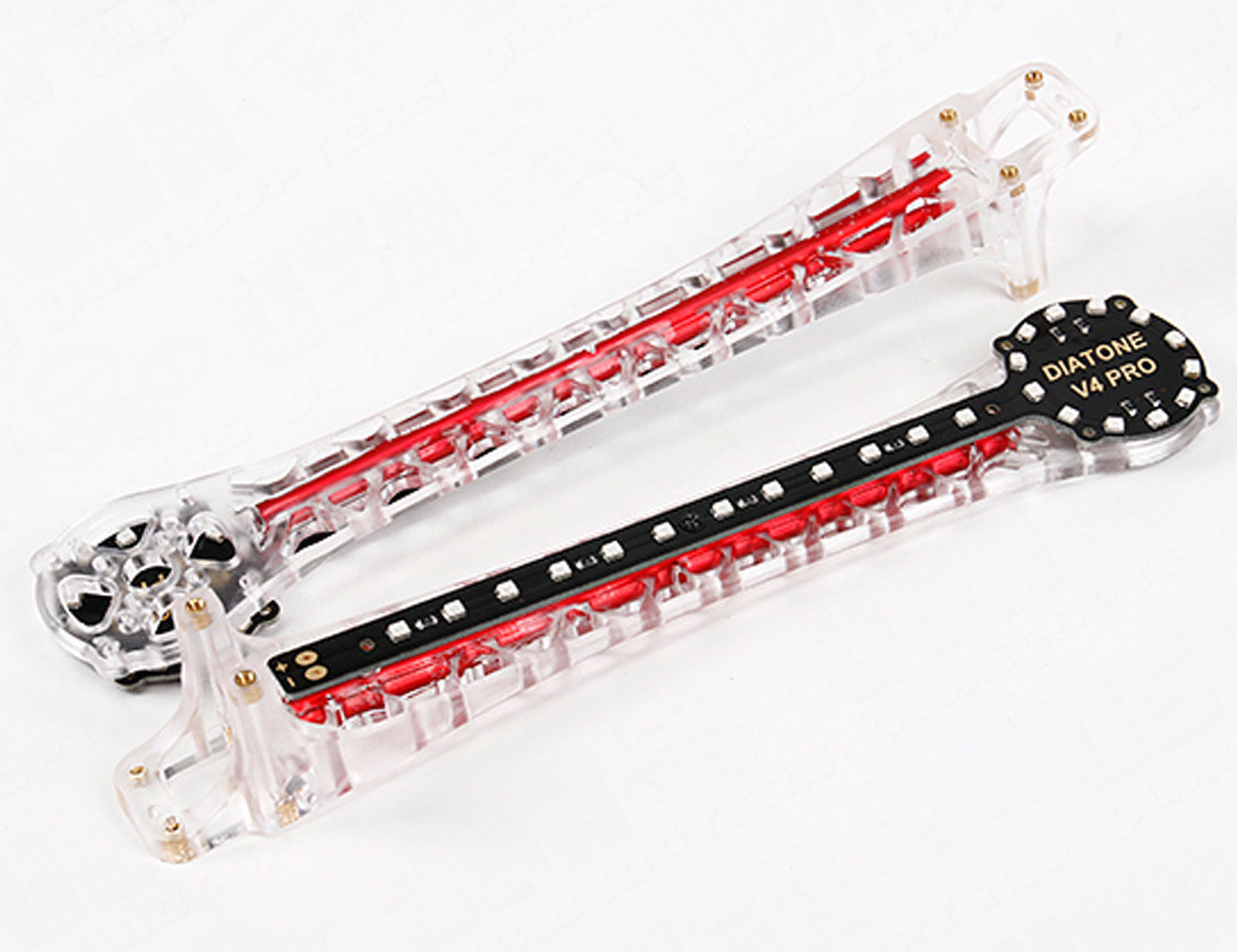 1 Pair V500 H550 and Flamewheel Frame Upgrade Arms with Red LEDs Aluminum Reinforced Arms